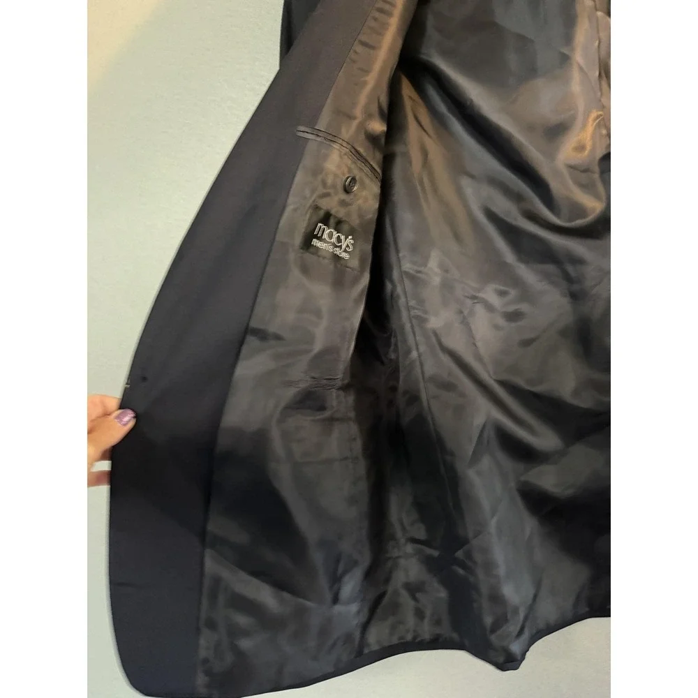Michael Michael Kors Blazer Sport Coat Mens 44L Black Wool Blend Jacket Macy's